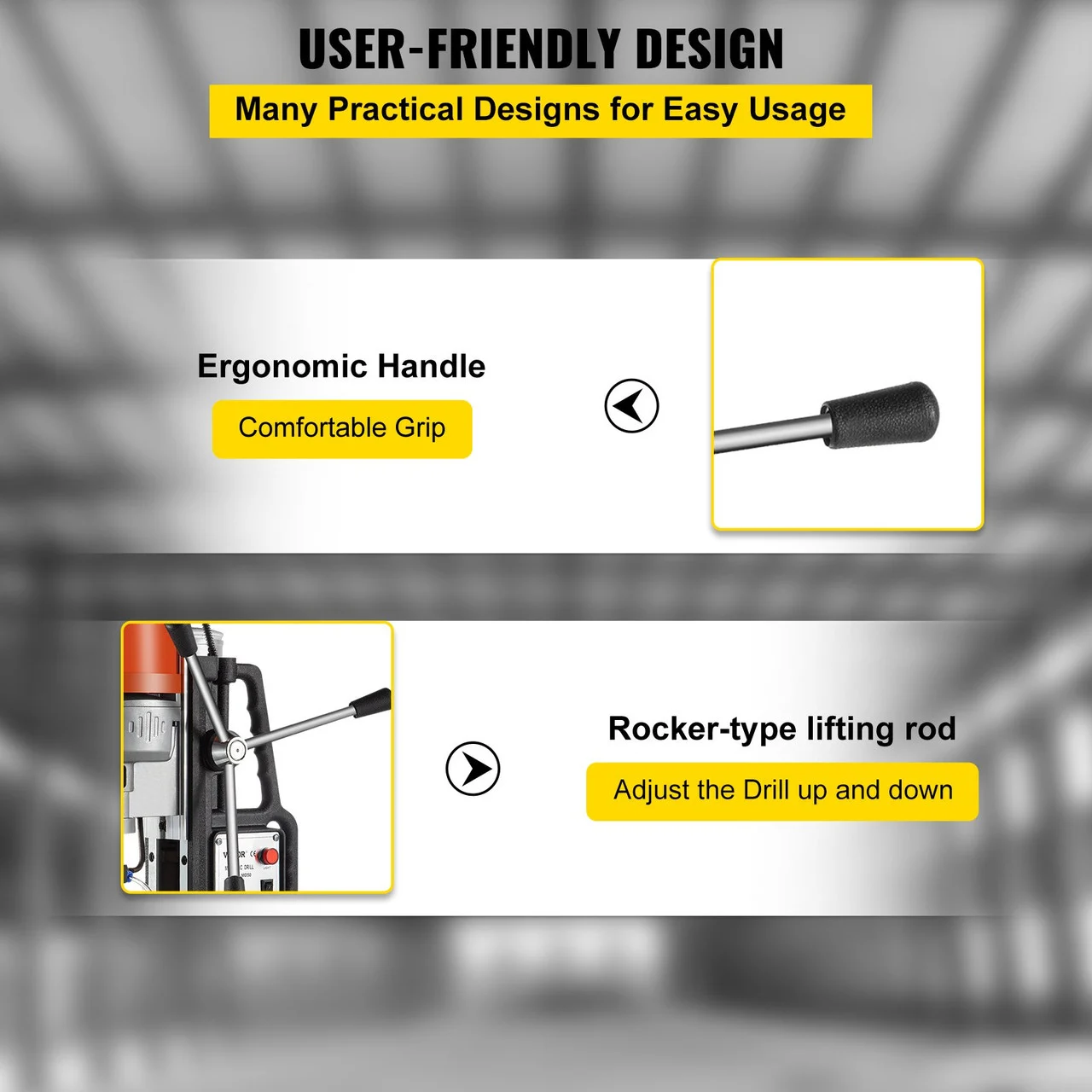 Magnetic Drill 1680W Magnetic Drill Press with 2Inch Boring Diameter Annular Cutter Machine 2900 LBS 11pcs HSS Annular Cutter Bits