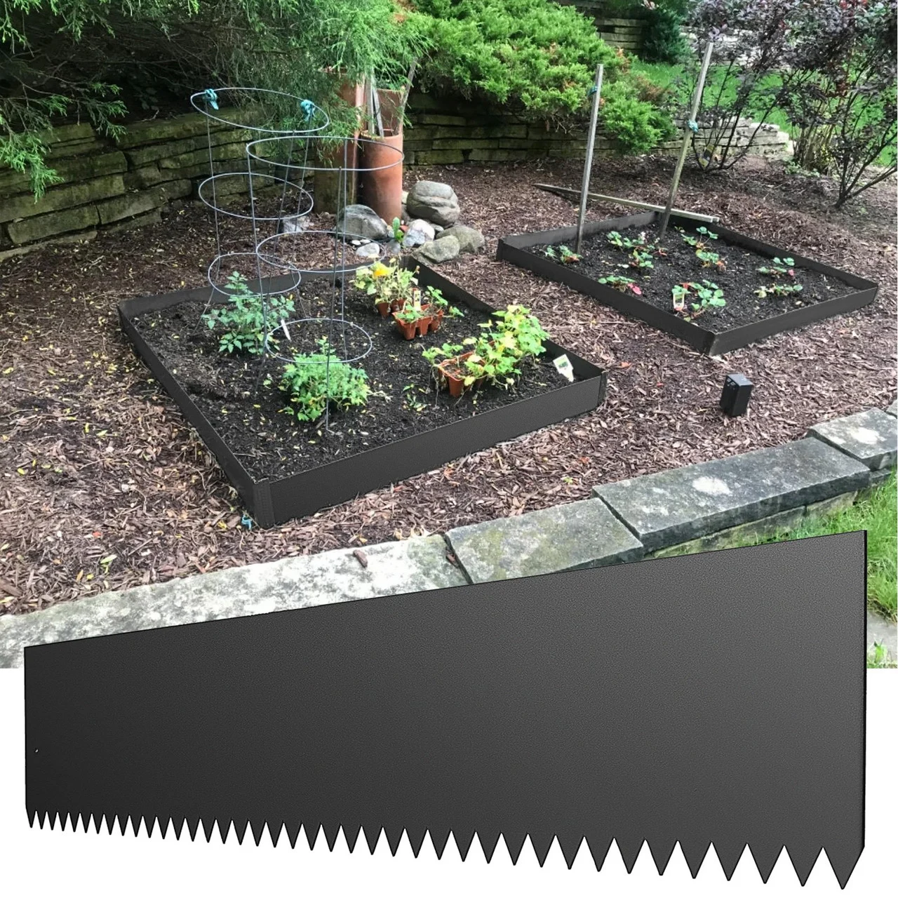 Steel Landscape Edging 40 x 6 Inch?Steel Edging 4pcs?Steel Garden Edging Border?Landscape Edging?Steel Lawn Edging?Garden Edging?Garden Border Edging for Landscaping
