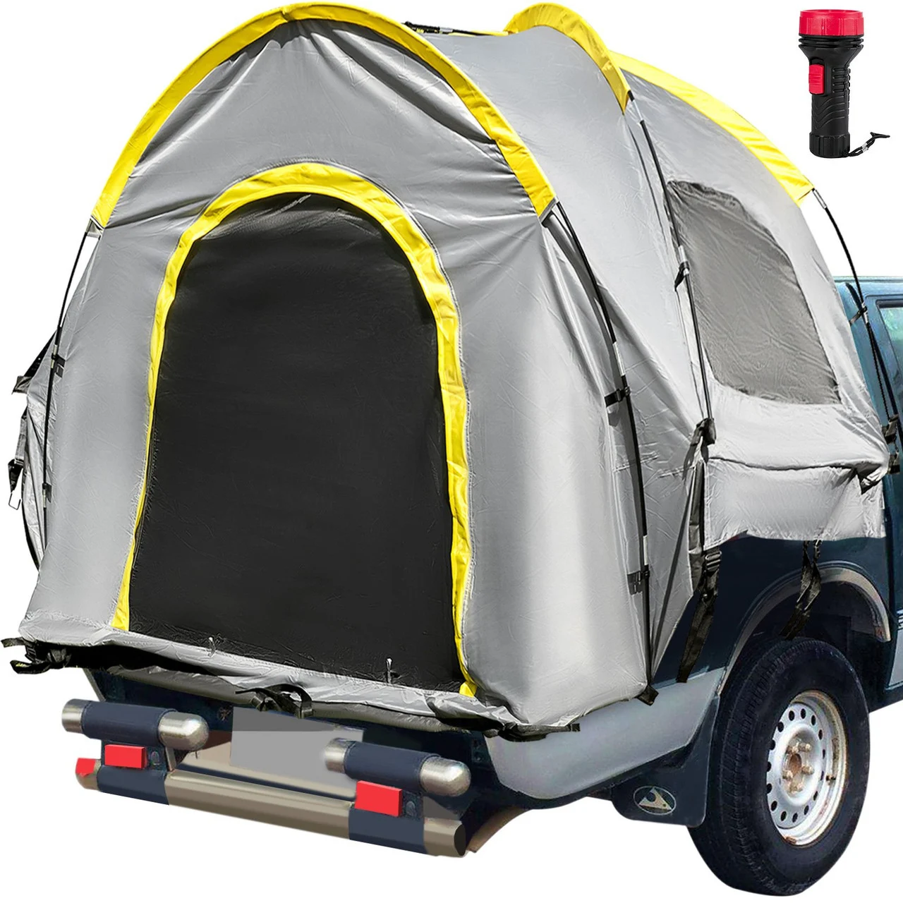 Truck Tent 5 Feet Tall Bed, Truck Bed Tent, Pickup Tent for Mid Size Truck, Waterproof Truck Camper, 2-Person Sleeping Capacity, 2 Mesh Windows, Easy to Setup Truck Tents for Camping, Hiking