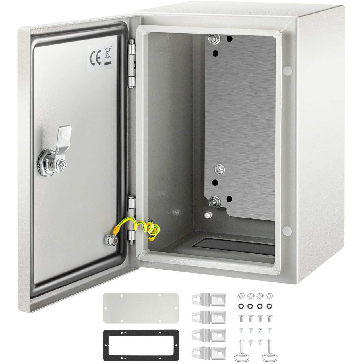 NEMA Steel Enclosure, 12 x 8 x 8'' NEMA 4X Steel Electrical Box, IP66 Waterproof & Dustproof Outdoor/Indoor Electrical Junction Box, With Mounting Plate