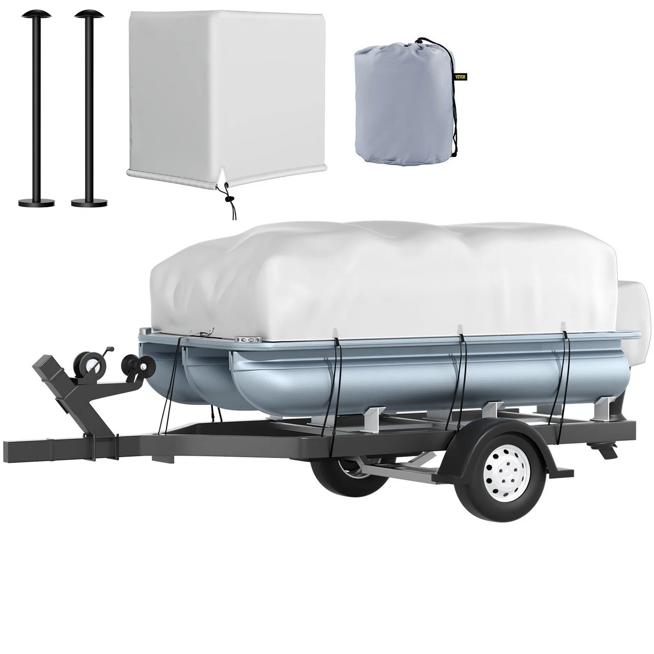 Pontoon Boat Cover Canvas Pontoon Trailerable Cover 17-20 FT 600D Oxford