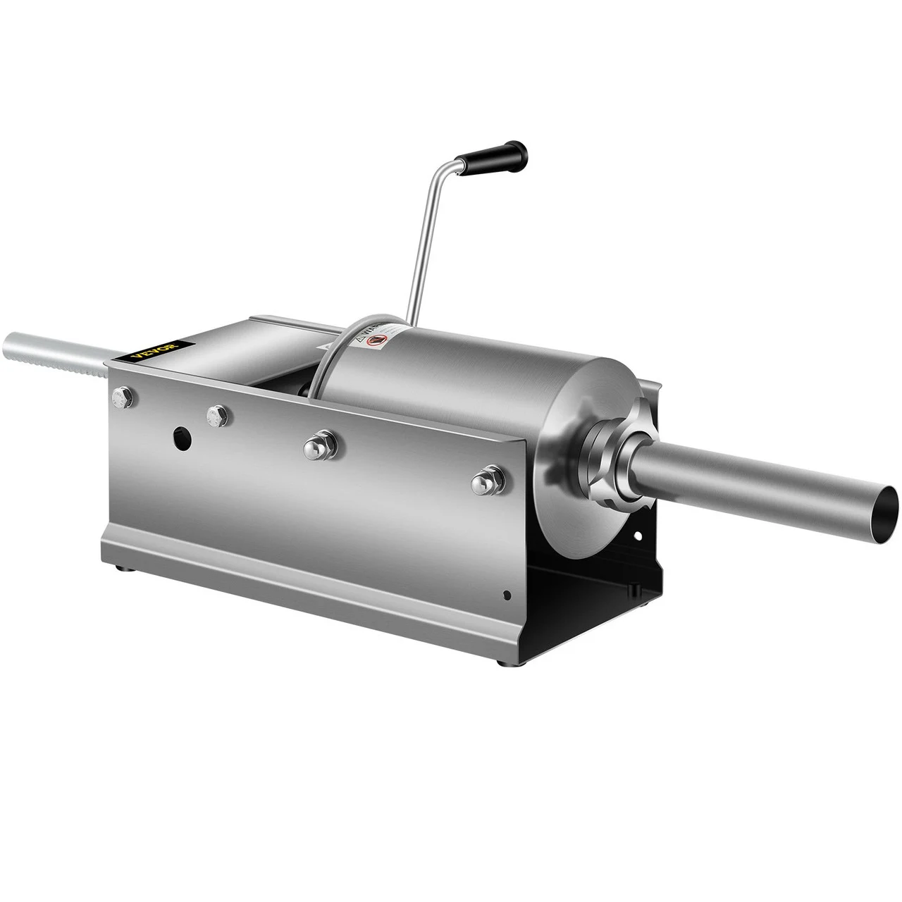 Horizontal Sausage Stuffer 3L/ 7Lbs Manual Sausage Maker With 5 Filling Nozzles Sausage Stuffing Machine For Home & Commercial Use Stainless Steel