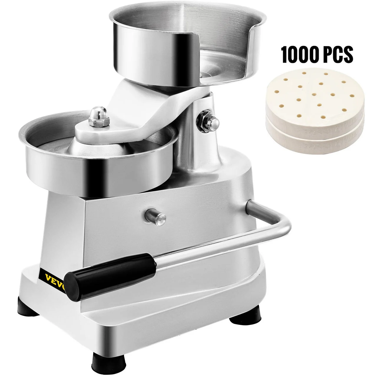 Commercial Hamburger Patty Maker 100mm/4inch Stainless Steel Burger Press Heavy Duty Hamburger Press Meat Patty Maker Hamburger Forming Processor with 1000 Pcs Patty Papers