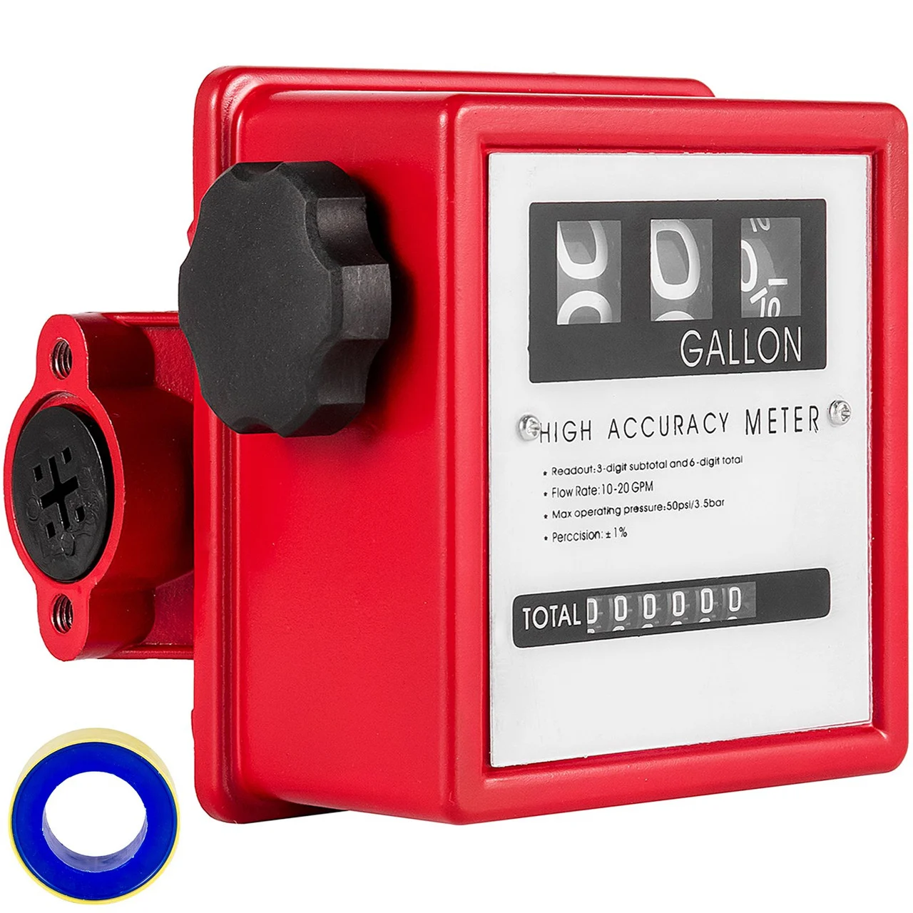 Mechanical Fuel Meter 20 GPM Fuel Flow Meter 3-Digital Batch Display Fuel Transfer Meter 1 Inch Diesel Fuel Flow Meter All Fuel Transfer Pumps Gasoline Flow Meter