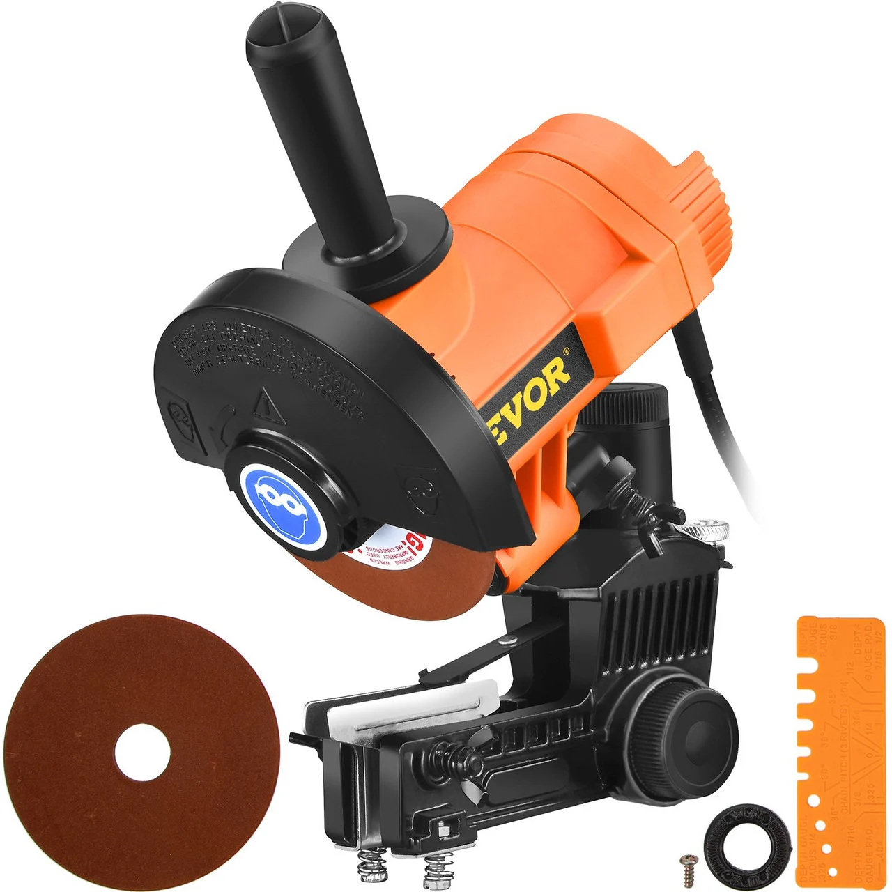 Chain Grinder, 110V 85W Chainsaw Grinder, Multi-Angle Adjustable Chainsaw Grinder Sharpener 5000 RPM, Bench/Wall Mounted Automatic Chain Sharpener with Grinding Wheels 1/8-Inch-by-3/16-Inch