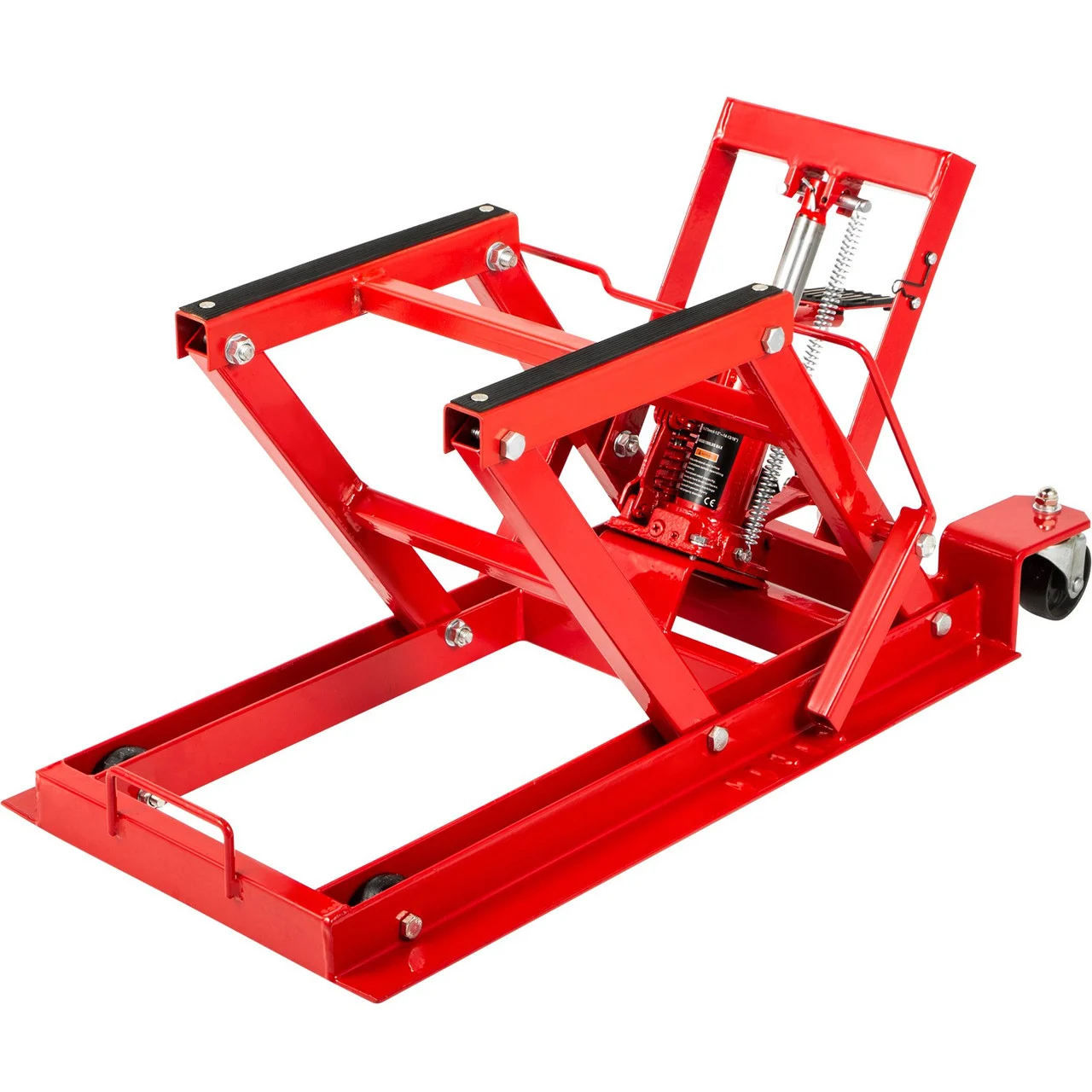 Hydraulic Motorcycle Scissor Jack with 1,500LBS Load Capacity, Motorcycle/ATV Jack Hoist Stand Portable Lift Table, Adjustable Motorcycle Lift Jack,with Built-In Lock Pin Red