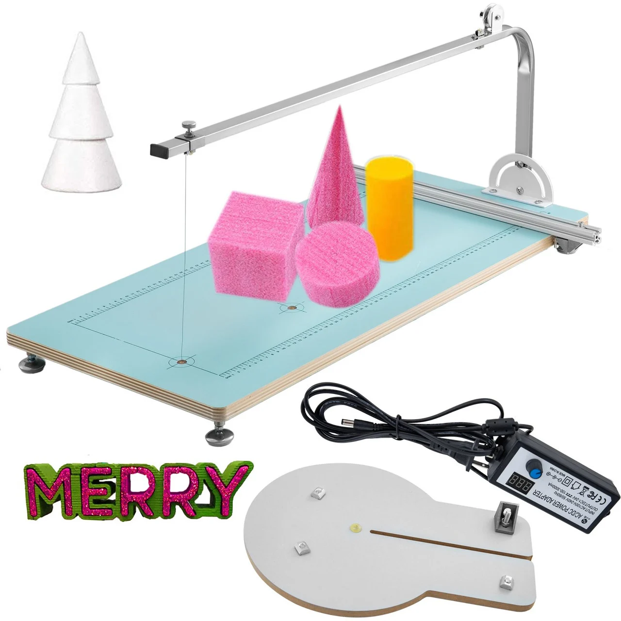 Foam Cutter Machine 30.7x13x9.8 Inch, Hot Wire Foam Cutter Machine 0.28mm Adjustable Angle, Foam Circle Cutter Max Cutting Height 9.8inch, for Foam Carving Modeling