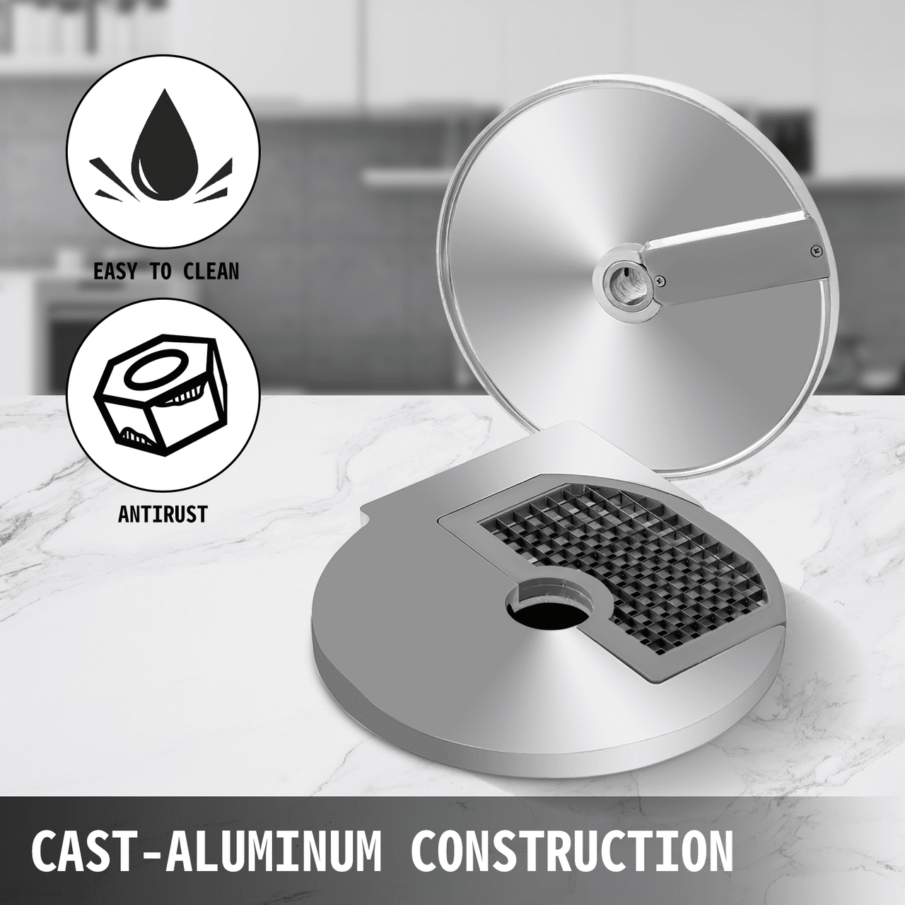 Dicing Grid 0.4"x0.4" Dices, Vegetable Cutter Disc 420 Stainless Steel Blades, Vegetable Cutter Accessory, Aluminum Alloy Material Food Processor Discs, for Dicing Potatoes Carrots Cucumbers (Discontinued)