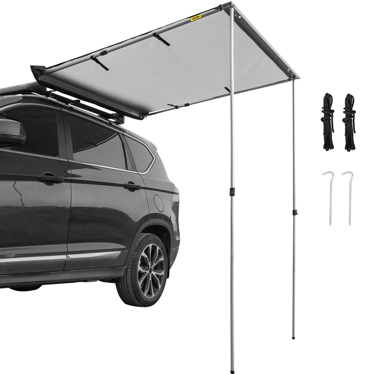 Car Awning Car Tent Retractable Waterproof SUV Rooftop Grey 6'x6'