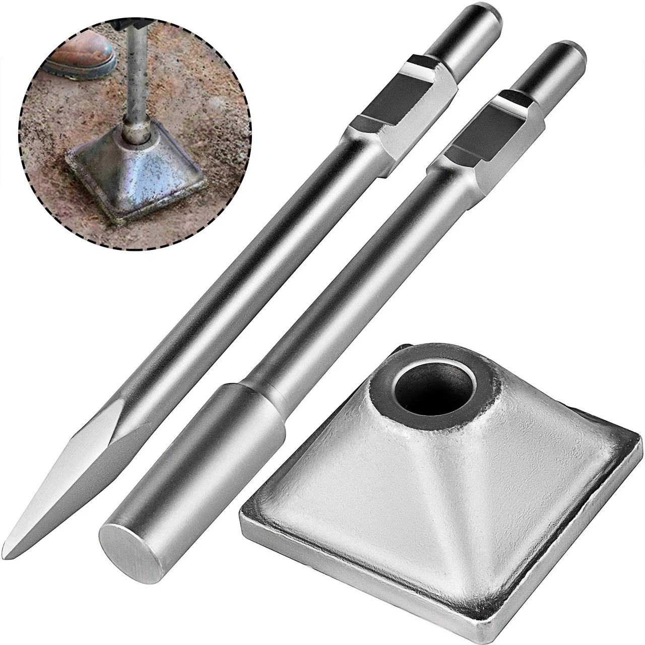 6x6? Compactor Plate 1-1/8 inch Jack Hammer with Electric Chisel Dirt Compactor, Tamper Shank and Plate for Jack Hammer Bits Solid Compactor Breaker Hammer Concrete Tamper Asphalt Tools