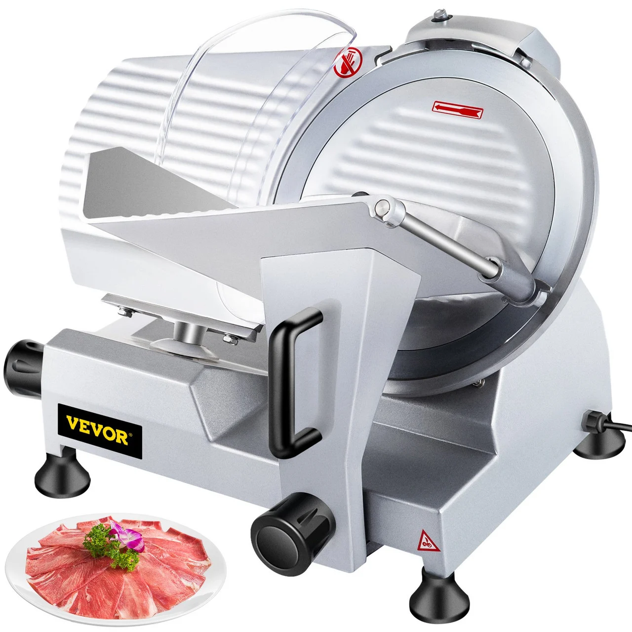 Commercial Meat Slicer,12 inch Electric Meat Slicer Semi-Auto 420W Premium Carbon Steel Blade Adjustable Thickness, Deli Meat Cheese Food Slicer Commercial and for Home use,Sliver