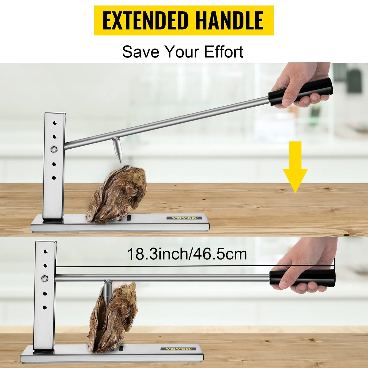 Stainless Steel Oyster Shucker Tool Set, Clam Opener Machine with G-Clip for Easy Operation, Solid Option for Hotel Buffets or Gift
