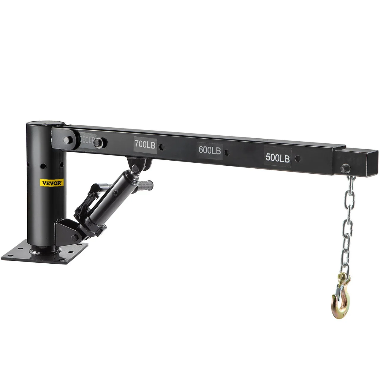 Davit Crane 1000lbs Pickup Truck Crane 360øSwivel Design, Hydraulic Crane Hoist Telescopic Hoist Crane for Truck, Crane Hitch for Lifting Goods in Construction, Forestry, Factory, and Transport
