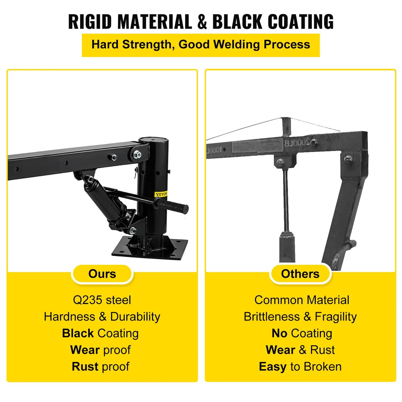 Davit Crane, 1100lbs Pickup Truck Crane, 360øSwivel Design, Hydraulic Crane Hoist Telescopic Hoist Crane for Truck, Crane Hitch for Lifting Goods in Construction, Factory, and Transport