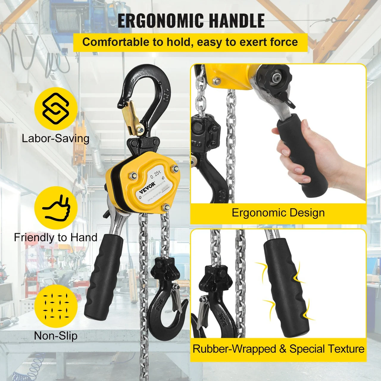 Mini Lever Hoist Chain Block 550lbs 5ft Versatile Construction Posts