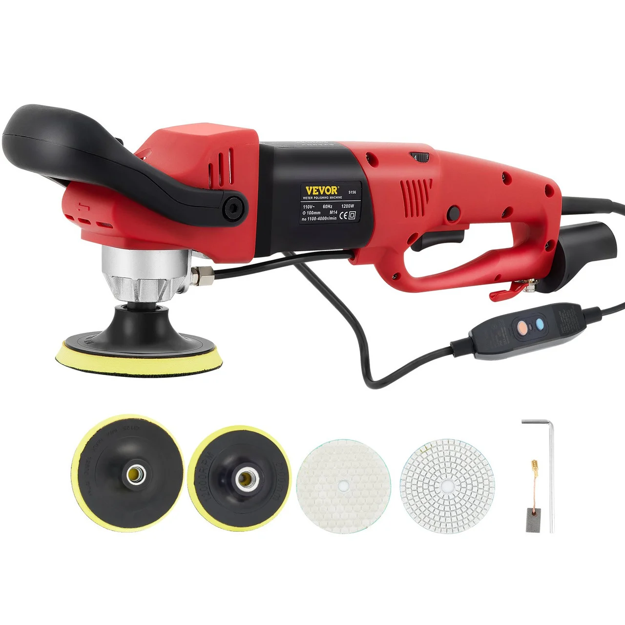 4-5" Variable Speed Wet Polisher Grinder Polishing Granite Concrete Marble