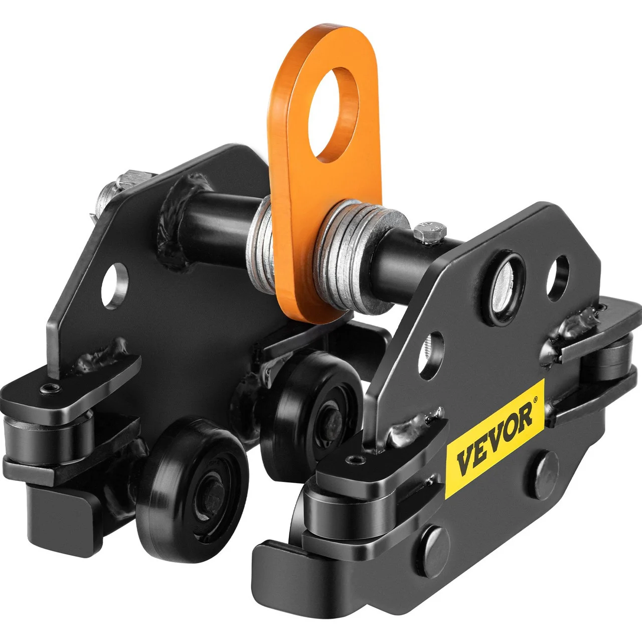 Beam Trolley 1100 LBS/0.5 Ton Capacity with Side Guide Rollers 1.6"-3.3" Adjustable Width