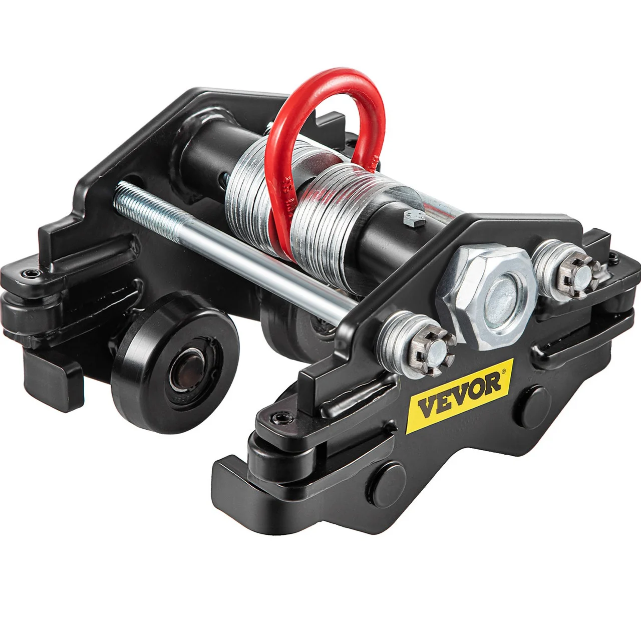 Manual Trolley, 4400 LBS/2 Ton Load Capacity Beam Trolley, 2"-3.5" Adjustable Width Push Beam, Track Roller Trolley Steel Powder Coating with Dual Wheels Garage Hoist for Straight Curved I Beam