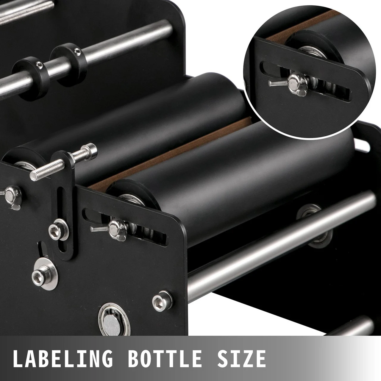 MT-30 Round Bottle Labeling Machine, Manual Label Applicator, 20-40 pcs/min, Bottle Label Applicator Machine 26-165 mm Label Width, Beer Bottle Labeler for Round Bottles