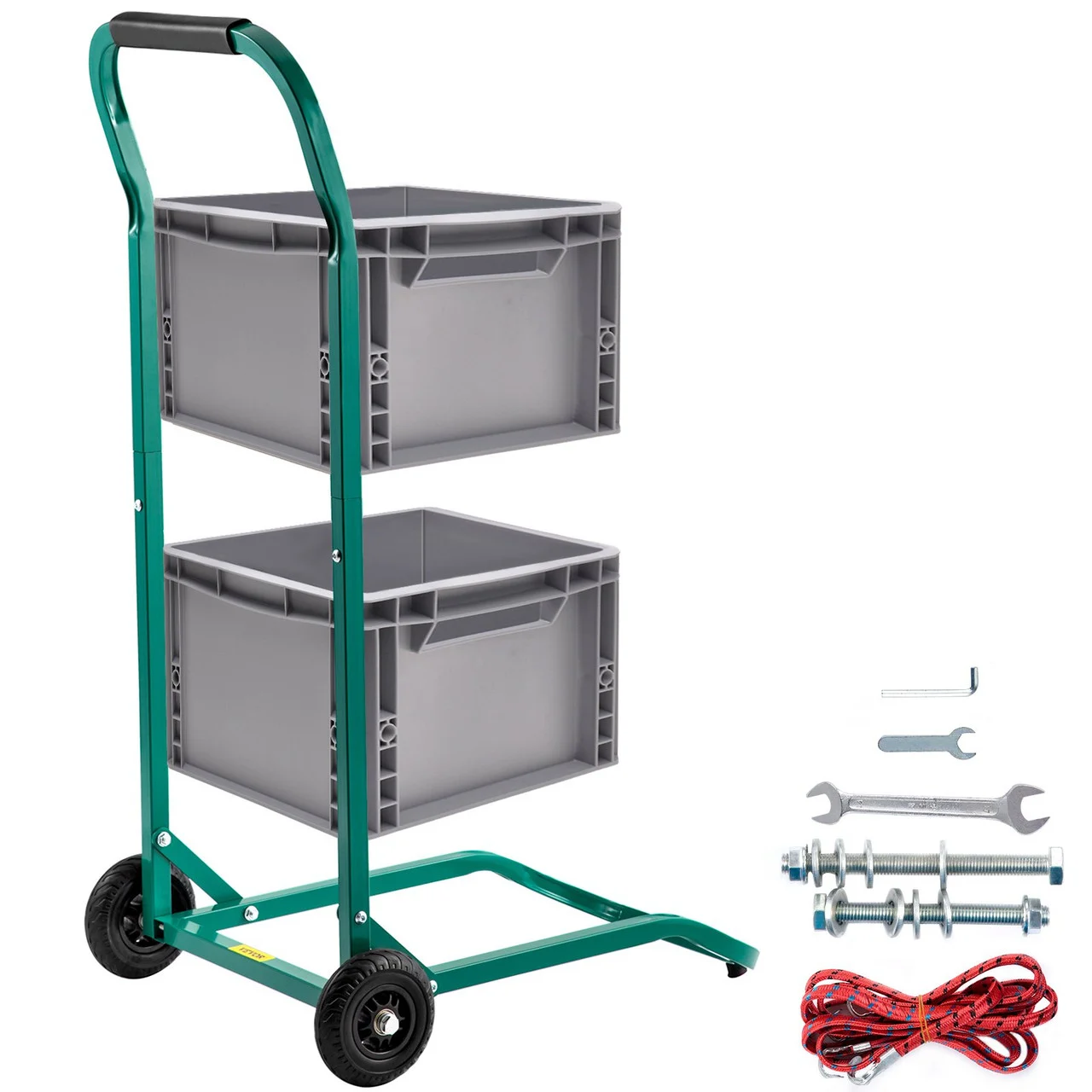 Heavy-Duty Steel Recycling Cart, 22.8 x 15.7 in Moving Bin Cart w/ 4 Wheels & 220 lb Load Capacity, Easy Assembly & Weatherproof, Well-Built Hook for Simple Recycle Bin and Recycle Caddy, Green
