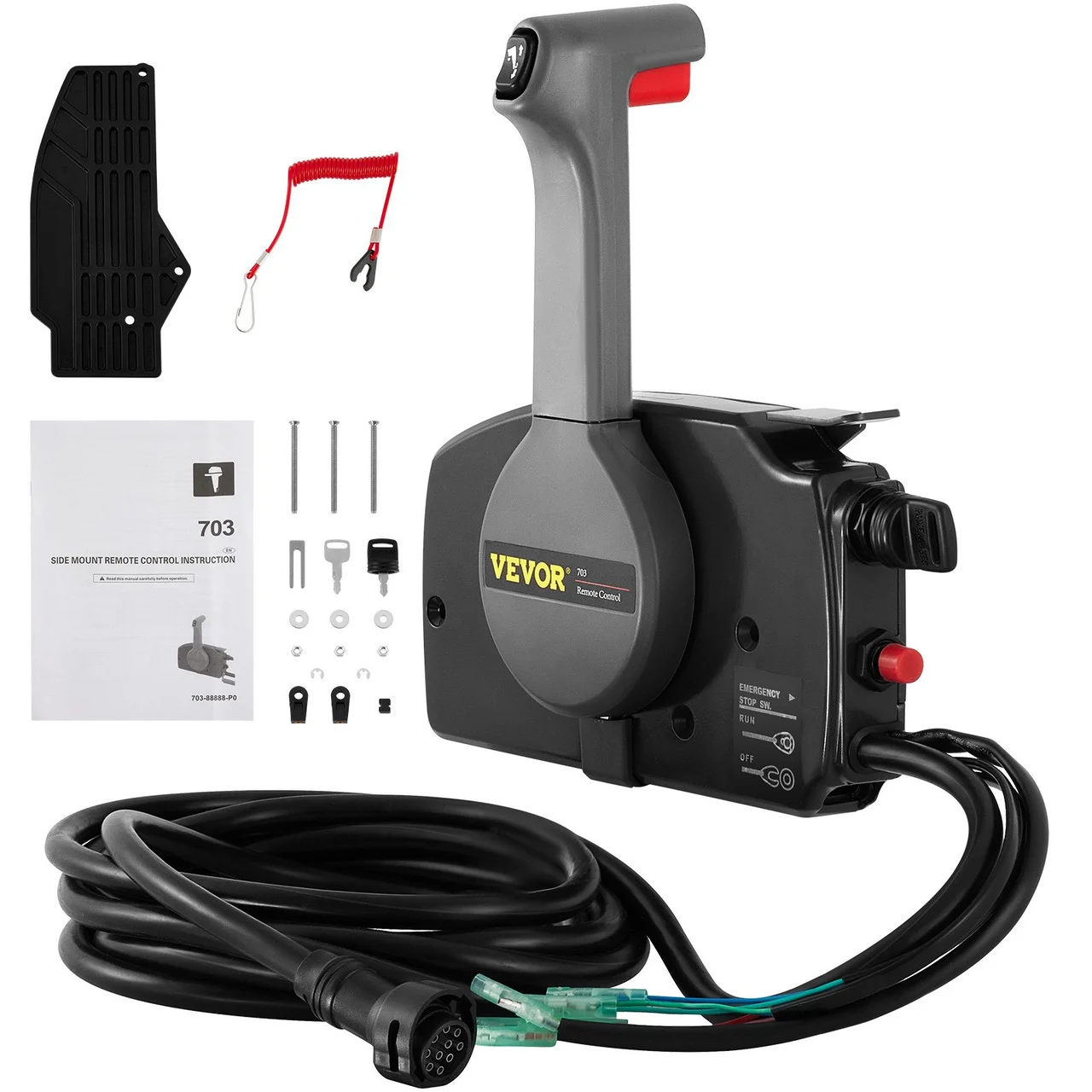 For Yamaha Outboard Remote Control Box +10 Pin Cable 703-48207 Right Side