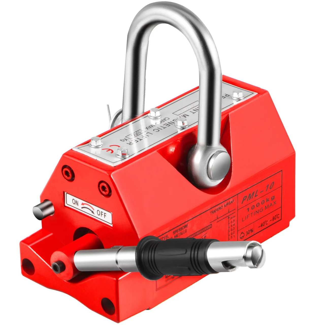 Magnetic Lifter, 2200LBS Capability Upgraded Lifting Magnet, 1000KG Hoist Magnet, Neodymium Iron Permanent Magnet Crane, Heavy Duty for Lifting Steel Sheets, Plates, Blocks, and Cylinders