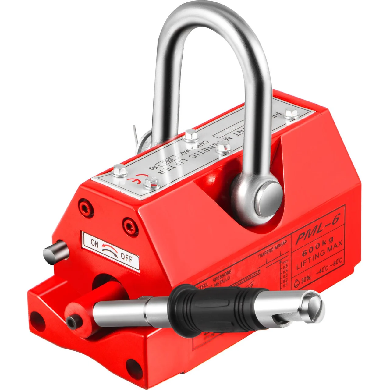 Magnetic Lifter, 1320LBS Lifting Capability Lifting Magnet, 600KG Hoist Magnet, Neodymium Iron Permanent Magnet Crane, Heavy Duty for Lifting Steel Sheets, Plates, Blocks, and Cylinders