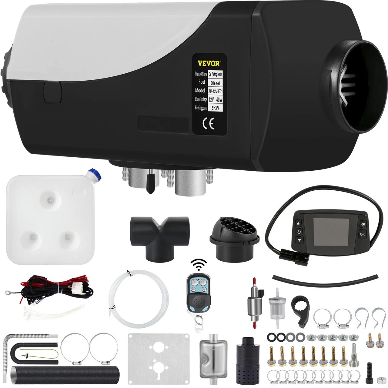 Diesel Air Heater Parking Heater, 5KW Truck Heater, w/ LCD, Remote Control