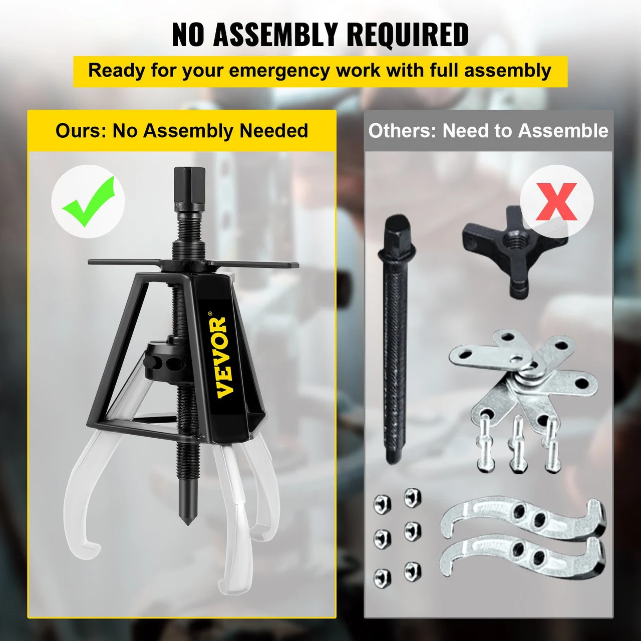 3 Gear Jaw Puller, 2 Ton/4408 LBS Capacity Manual Puller,13" - 21.6" Spread Reach and 3.9" - 7.9" Spread Range, 11" Lead Screw Length Gear Removal Tools For Slide Gears, Pulleys, and Flywheels
