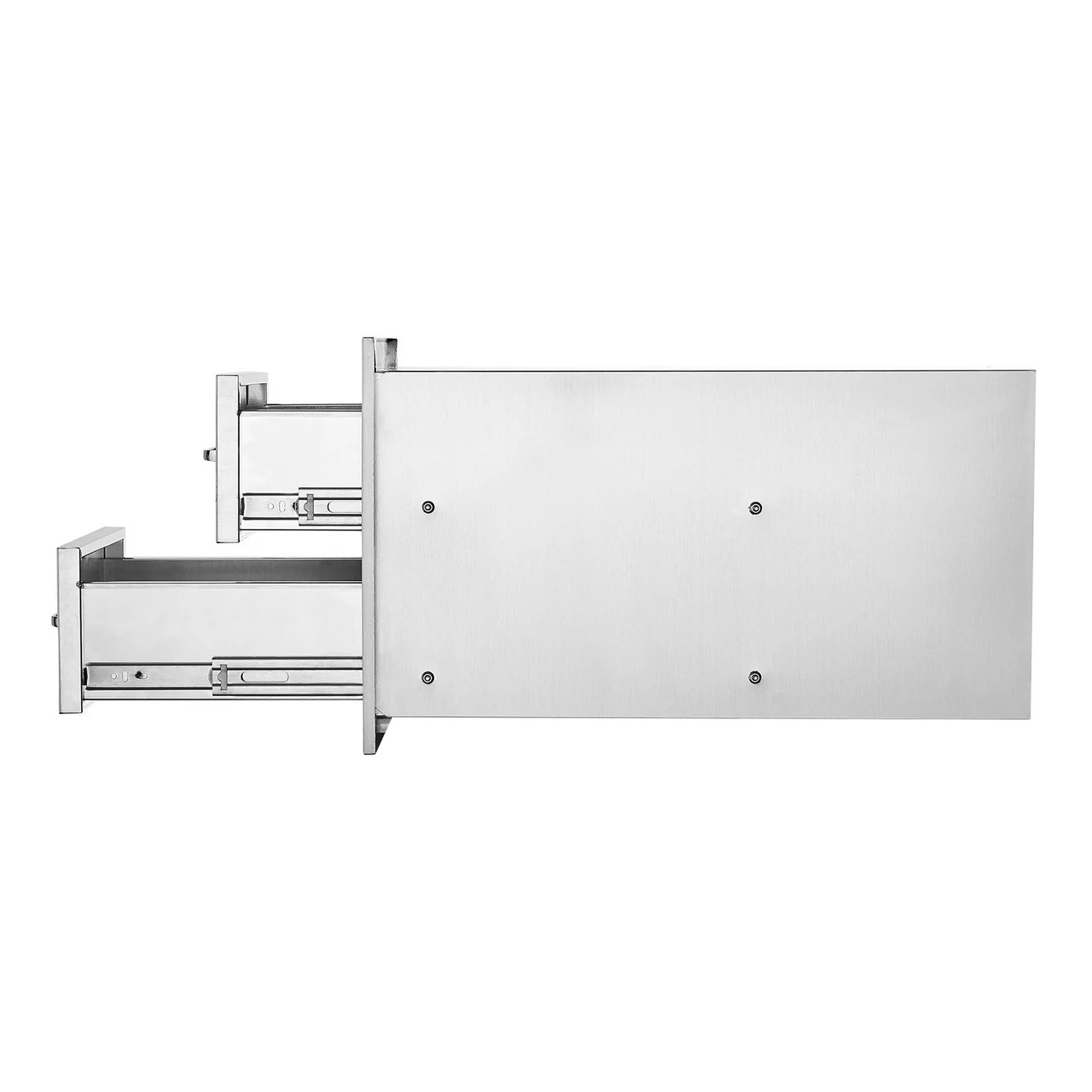 Outdoor Kitchen Drawers 14W x 14.3H x 23D Inch, Flush Mount Double BBQ Drawers Stainless Steel with Handle, BBQ Island Drawers for Outdoor Kitchens or Grill Station
