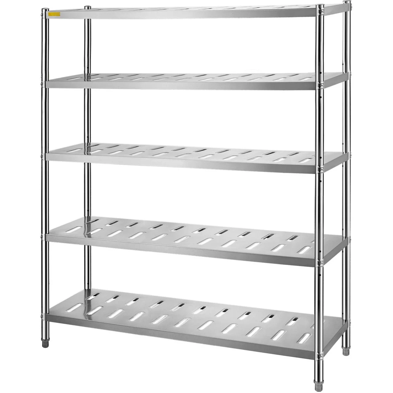 Storage Shelf, 5-Tier Storage Shelving Unit, Stainless Steel Garage Shelf, 59.1 x 17.7 x 70.9 inch Heavy Duty Storage Shelving, 661 Lbs Total Capacity with Adjustable Height and Vent Holes