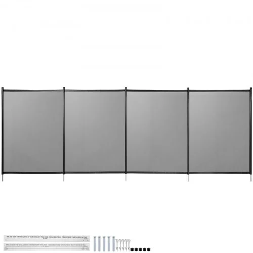 Pool Fence for Inground Pools, 4' x 12' - Pool Fence, Black Mesh Barrier - Removable DIY Pool Fencing, with Section Kit (4' x 12')