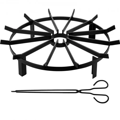 24in Fire Grate Log Grate,Wagon Wheel Firewood Grates 12 Iron Bars, Fireplace Grates Burning Rack Holder 4 Legs for Indoor Chimney, Hearth Wood Stove and Outdoor Camping Fire Pit