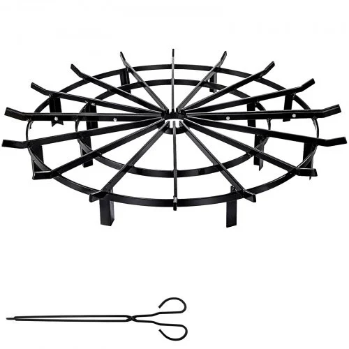 40in Fire Grate Log Grate ,Wagon Wheel Firewood Grates 16 Iron Bars, Fireplace Grates Burning Rack Holder 12 Legs for Indoor Chimney, Hearth Wood Stove and Outdoor Camping Fire Pit
