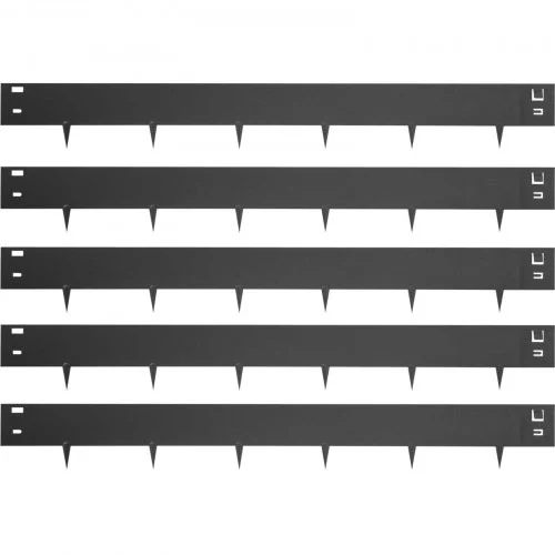 Steel Lawn Edging, 5PCS Metal Landscape Edging, 4"x39" Garden Edging Border, Flexible Galvanized Steel Landscape Border, 16.25 ft Length Landscaping Metal Edging, Black Lawn Edge for Garden Yard