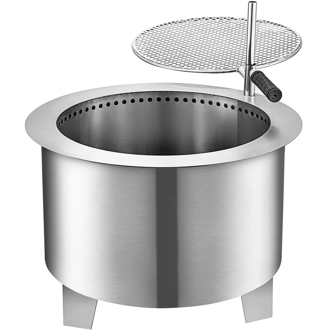 Double Fire Pit Patio Burner Bbq Grill Round Wood-burning Flame Camping Site