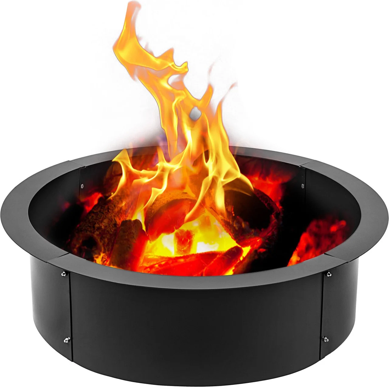 Fire Pit Ring 45-Inch Outer/39-Inch Inner Diameter, 3.0mm Thick Heavy Duty Solid Steel, Fire Pit Liner DIY Campfire Ring Above or In-Ground for Outdoor