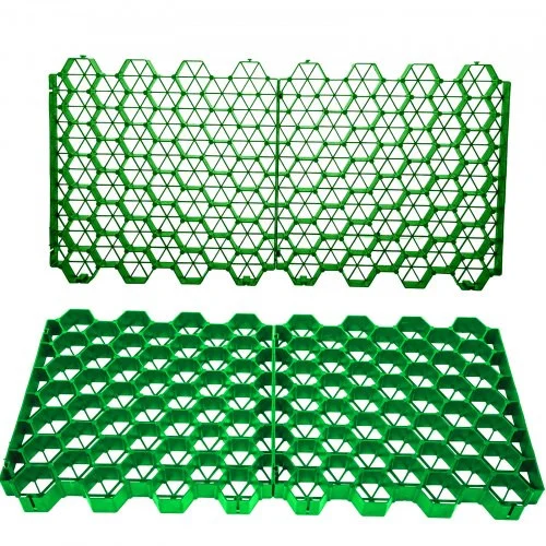 Permeable Pavers 1.9" Depth Gravel Driveway Grid Flat-Interlocked Grass Pavers HDPE Green Plastic Shed Base for Landscaping and Soil Reinforcement in Parking Lots/Fire Lanes (Pack of 4-11 Sf)