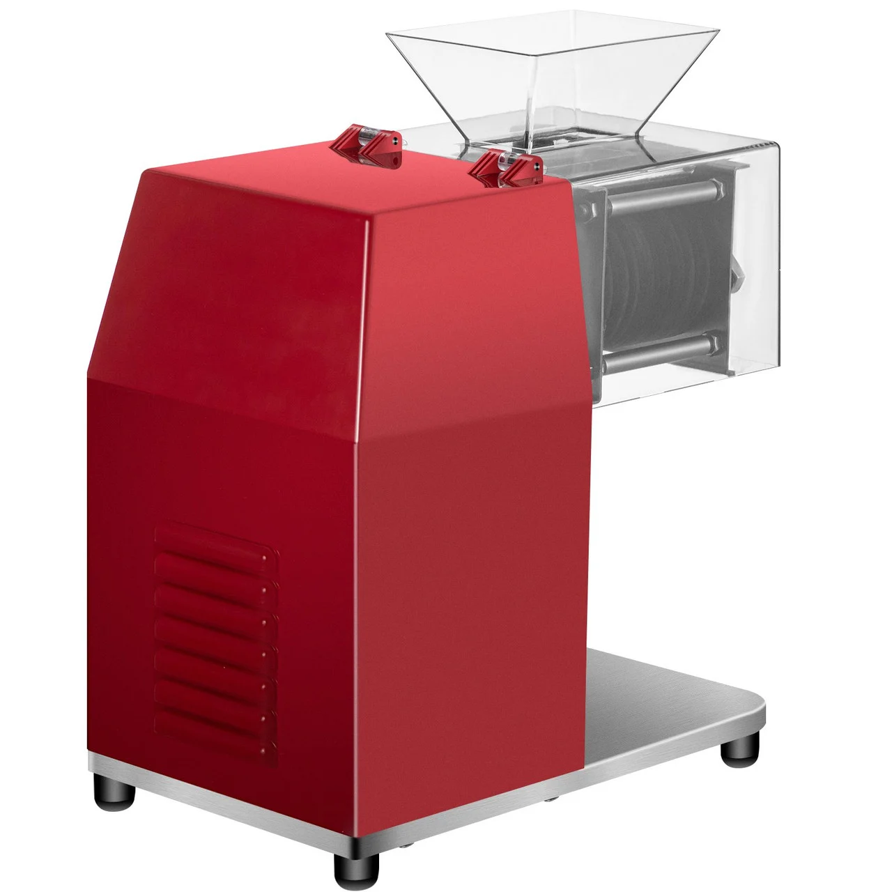 Commercial Meat Cutting Machine, 551 Lbs/H 850W Meat Shredding Machine, 7mm Blade Electric Meat Cutter, Stainless Steel Restaurant Food Cutter, for Kitchen Supermarket Lamb Beef Chicken, Red