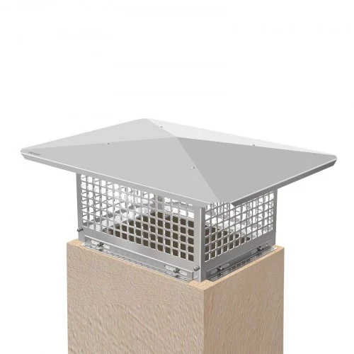 Chimney Cap, 13" x 17" Flue Caps, 304 Stainless Steel Fireplace Chimney Cover, Adjustable Metal Spark Arrestor with Bolts Screws, Mesh Chimney Flue Cover for Outside Existing Clay Flue Tile