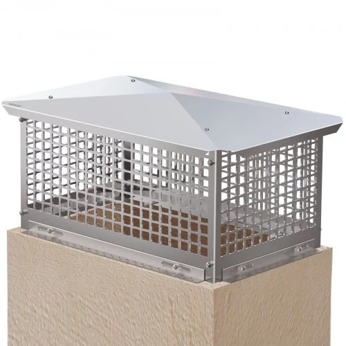 Chimney Cap, 13" x 24" Flue Caps, 304 Stainless Steel Fireplace Chimney Cover, Adjustable Metal Spark Arrestor with Bolts Screws, Mesh Chimney Flue Cover for Outside Existing Clay Flue Tile
