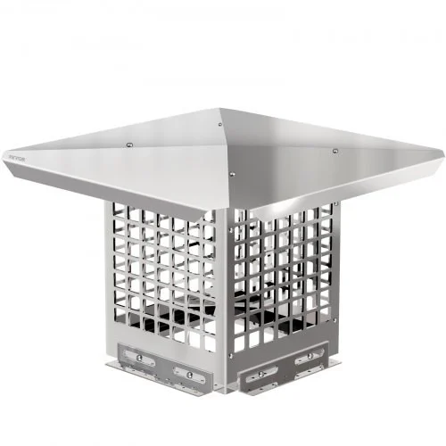 Chimney Cap, 8" x 8" Flue Caps, 304 Stainless Steel Fireplace Chimney Cover, Adjustable Metal Spark Arrestor with Bolts Screws, Mesh Chimney Flue Cover for Outside Existing Clay Flue Tile