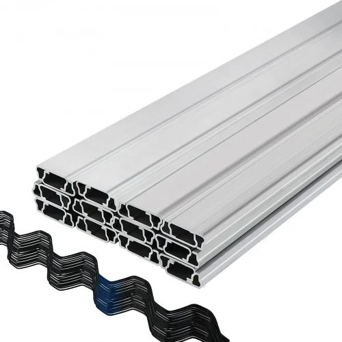 Spring Wire and Lock Channel,6.56ft Spring Lock & U-Channel Bundle for Greenhouse, 20 Packs PE Coated Spring Wire & Aluminum Alloy Channel, Plastic Poly Film or Shade Cloth Attachment w/Screws