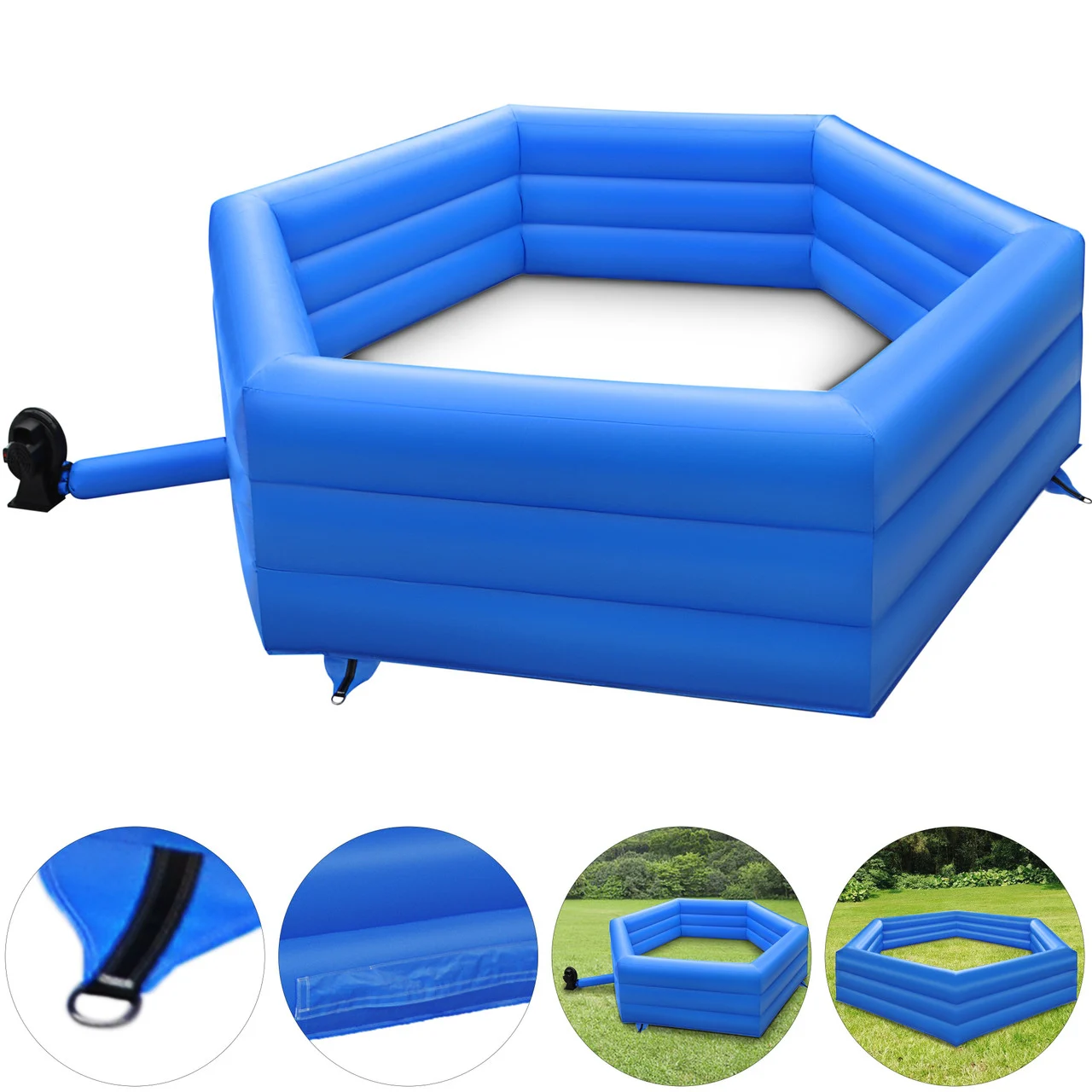 Gaga Ball Pit Inflatable, 20 ft Gagaball Court with Electric Air Pump, Inflates in Under 3 Minutes for Outdoor Indoor School Family Activity