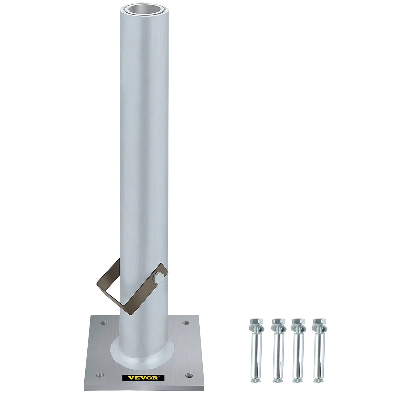 Umbrella Base, 2 in 1 Heavy Duty Umbrella Stand, Aluminum Umbrella's Holder Stand with 6" x 6" Base, Patio Umbrella Stand with 18.5" Height Pipes for 1.5"-2" Sunshade on Deck, Cement and Land