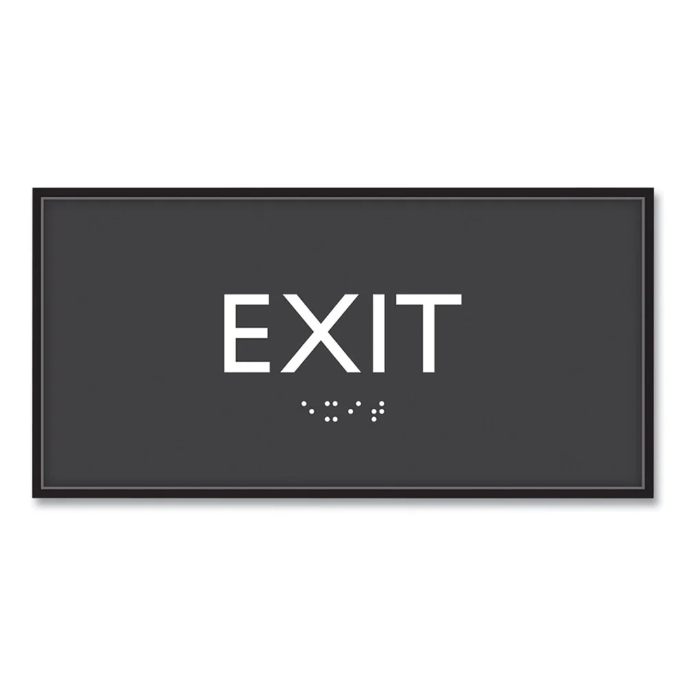 Headline Sign 4 in. x 8 in. Exit Plastic ADA Sign - Clear/White