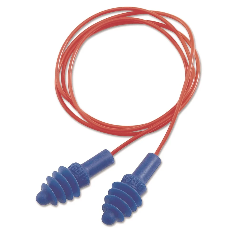 Uvex DPAS-30R AirSoft Multiple-Use Earplugs - Red Polycord, Blue (100/Box)