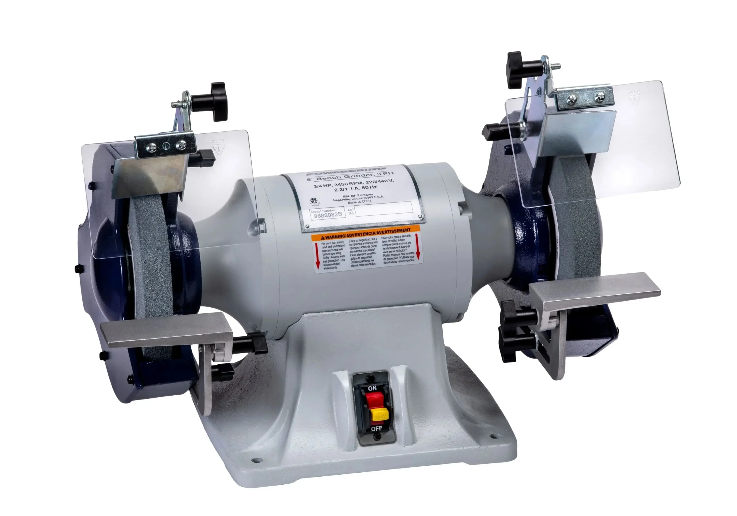 8" 3/4HP 115/230V grinder w/dust collection