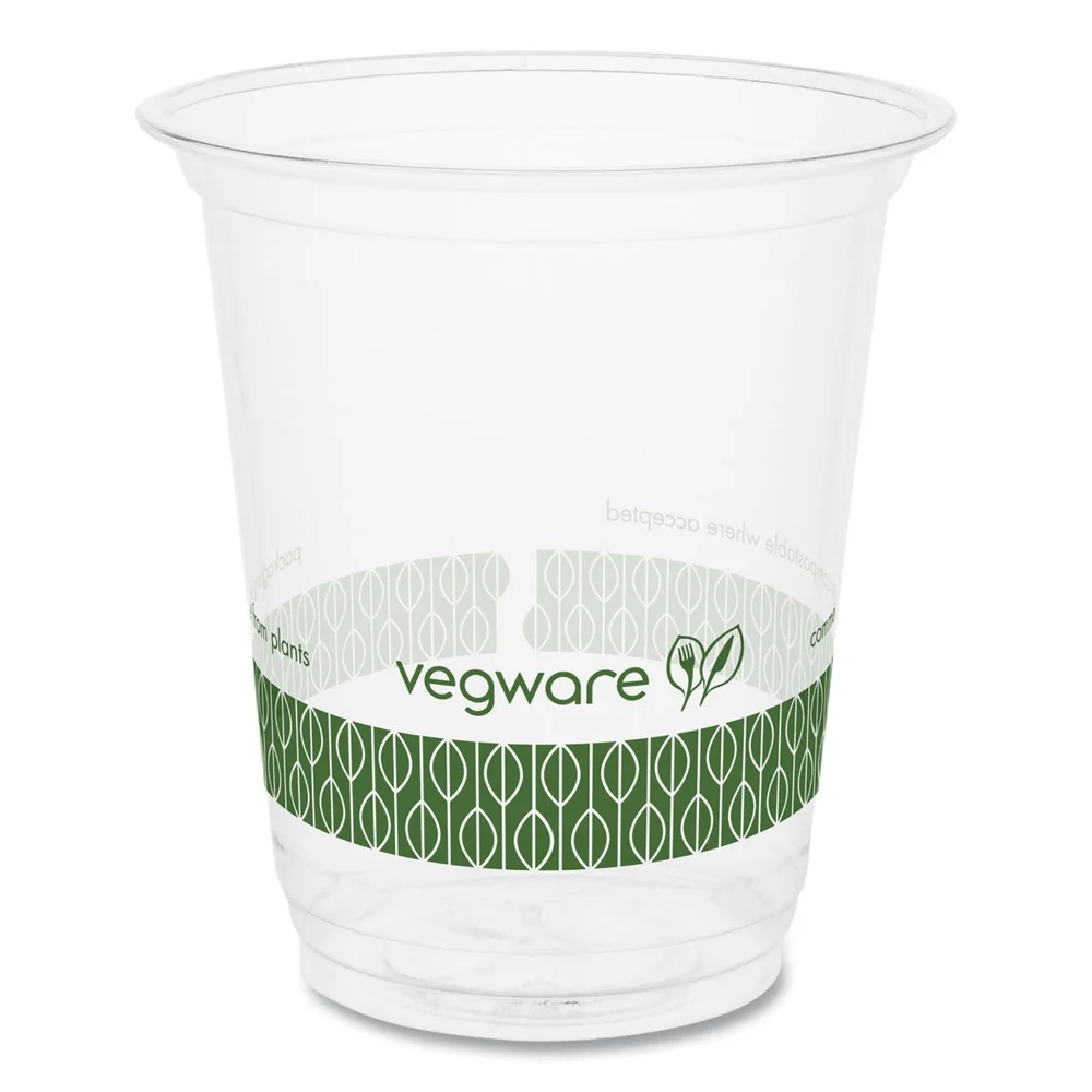 Vegware R200-G 7 oz. 76-Series Plastic Cold Cup - Clear/Green (1000/Carton)