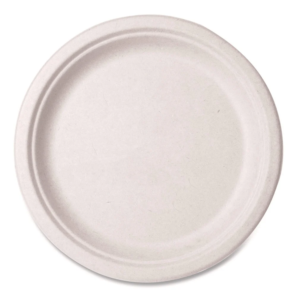 Vegware VW-P005NFA 10 in. Diameter Nourish Molded Compostable Fiber Plate Tableware - White (500/Carton)